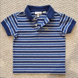 Lacoste Kids Blue Striped Polo Shirt